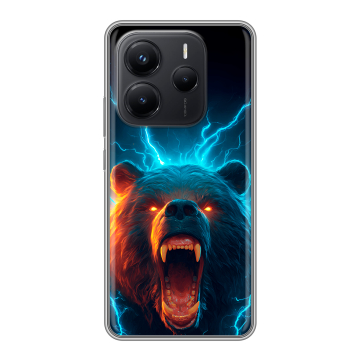 Силиконовый чехол на Xiaomi Redmi Note 14 с принтом Медведь