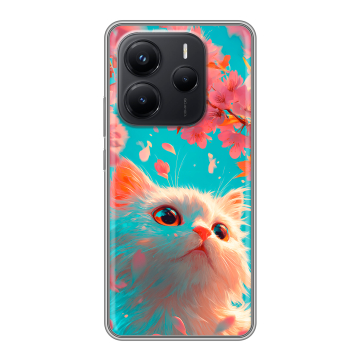 Силиконовый чехол на Xiaomi Redmi Note 14 с принтом Красивый кот