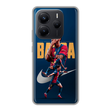 Силиконовый чехол на Xiaomi Redmi Note 14 с принтом Барселона Barca Yamal Силиконовый чехол на Xiaomi Redmi Note 14 с принтом Барселона Barca Yamal