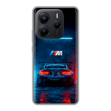 Силиконовый чехол на Xiaomi Redmi Note 14 с принтом BMW БМВ Силиконовый чехол на Xiaomi Redmi Note 14 с принтом BMW БМВ