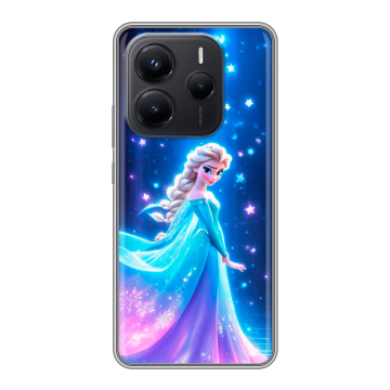 Силиконовый чехол на Xiaomi Redmi Note 14 с принтом Холодное сердце Frozen