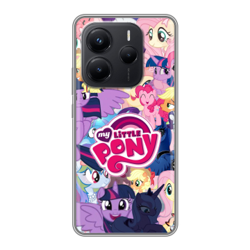 Силиконовый чехол на Xiaomi Redmi Note 14 с принтом My little pony Дружба чудо