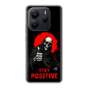 Силиконовый чехол на Xiaomi Redmi Note 14 с принтом смешной скелет