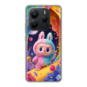 Силиконовый чехол на Xiaomi Redmi Note 14 с принтом Labubu Лабубу