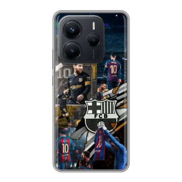 Силиконовый чехол на Xiaomi Redmi Note 14 с принтом Messi Barcelona