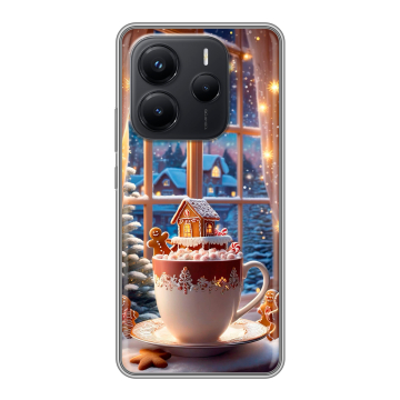 Силиконовый чехол на Xiaomi Redmi Note 14 с принтом Новый год