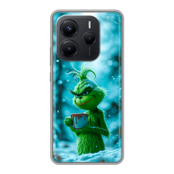 Силиконовый чехол на Xiaomi Redmi Note 14 с принтом Новый год гринч