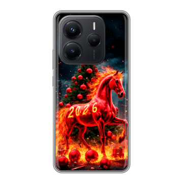 Силиконовый чехол на Xiaomi Redmi Note 14 с принтом Новый год