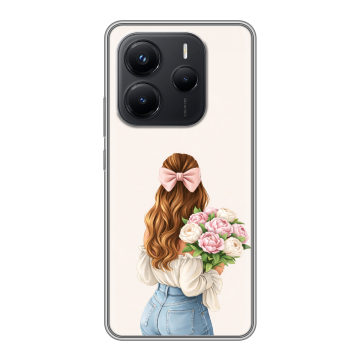 Силиконовый чехол на Xiaomi Redmi Note 14 с принтом женский