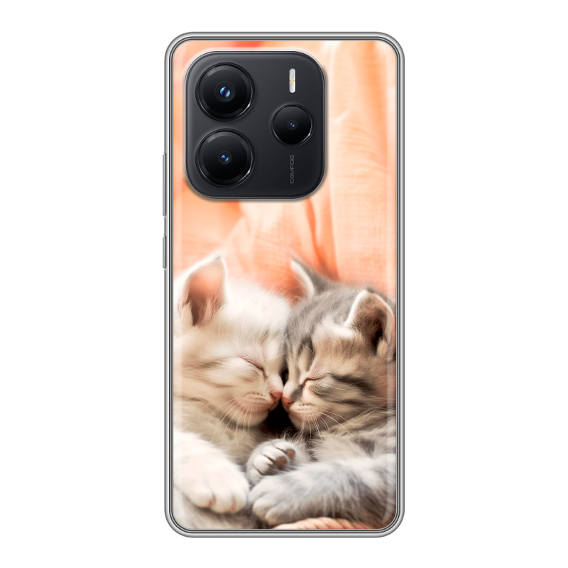 Силиконовый чехол на Xiaomi Redmi Note 14 с принтом Котята Силиконовый чехол на Xiaomi Redmi Note 14 с принтом Котята