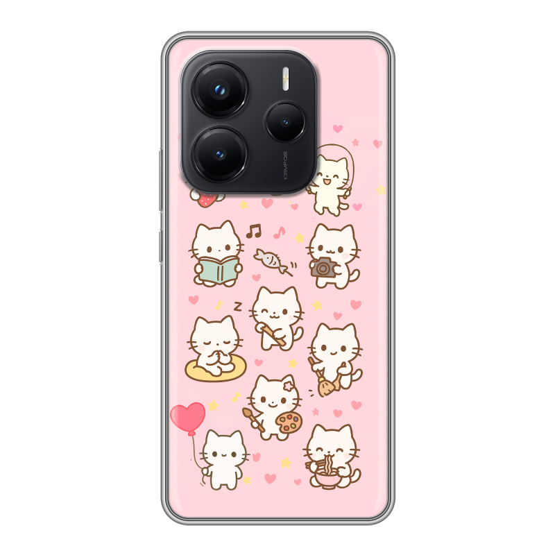 Силиконовый чехол на Xiaomi Redmi Note 14 с принтом Hello Kitty Хелоу Кити Силиконовый чехол на Xiaomi Redmi Note 14 с принтом Hello Kitty Хелоу Кити