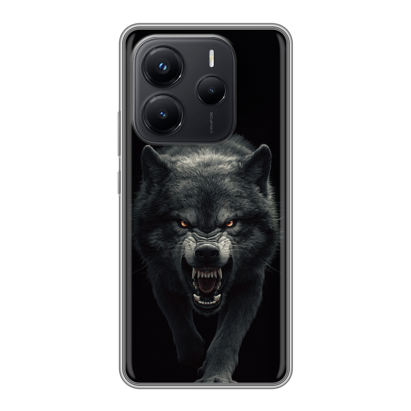 Силиконовый чехол на Xiaomi Redmi Note 14 с принтом Волк Силиконовый чехол на Xiaomi Redmi Note 14 с принтом Волк