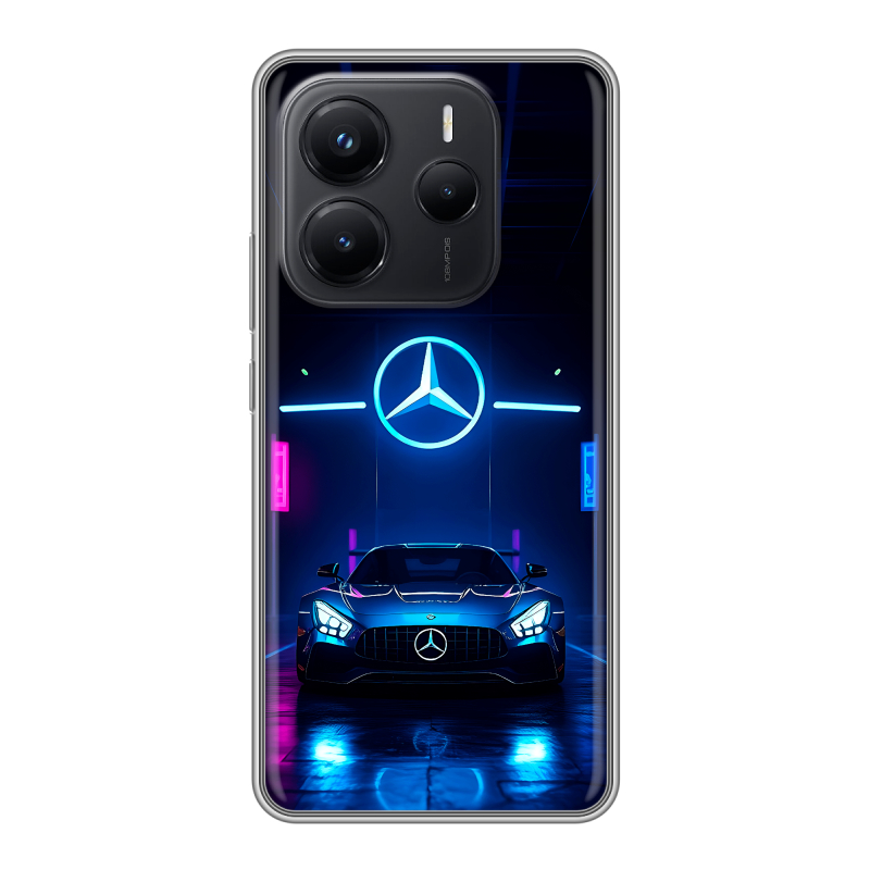 Силиконовый чехол на Xiaomi Redmi Note 14 с принтом Mercedes Мерседес Силиконовый чехол на Xiaomi Redmi Note 14 с принтом Mercedes Мерседес