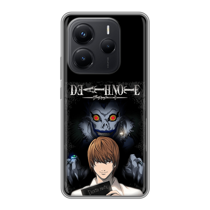Силиконовый чехол на Xiaomi Redmi Note 14 с принтом Death note Тетрадь смерти Силиконовый чехол на Xiaomi Redmi Note 14 с принтом Death note Тетрадь смерти