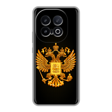Силиконовый чехол на IQOO 13 с принтом Герб России желтый Силиконовый чехол на IQOO 13 с принтом Герб России желтый
