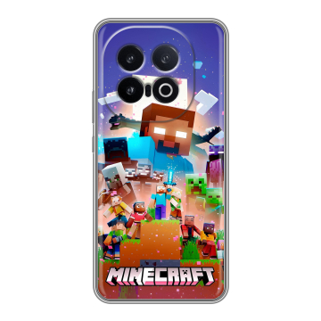 Силиконовый чехол на IQOO 13 с принтом Майнкрафт Minecraft