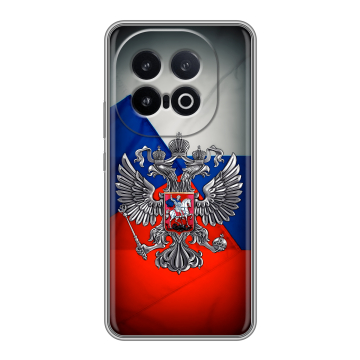 Силиконовый чехол на IQOO 13 с принтом Флаг России Силиконовый чехол на IQOO 13 с принтом Флаг России