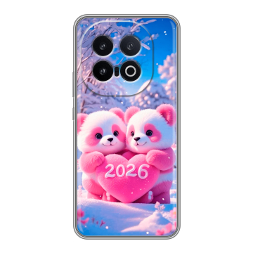 Силиконовый чехол на IQOO 13 с принтом Новый год