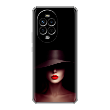 Силиконовый чехол на Huawei Nova 13 Pro с принтом Девушка в шляпе Силиконовый чехол на Huawei Nova 13 Pro с принтом Девушка в шляпе