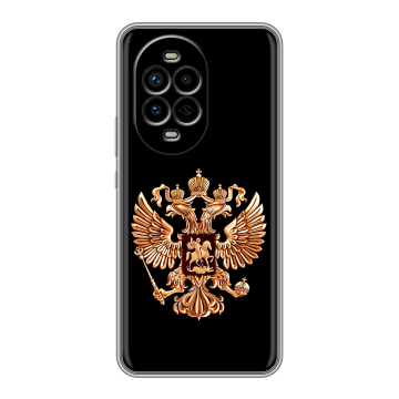 Силиконовый чехол на Huawei Nova 13 Pro с принтом Герб России золотой