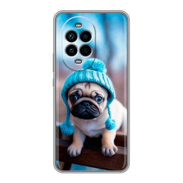 Силиконовый чехол на Huawei Nova 13 Pro с принтом Мопс в шапке Силиконовый чехол на Huawei Nova 13 Pro с принтом Мопс в шапке