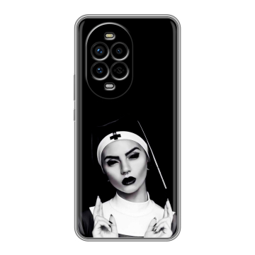 Силиконовый чехол на Huawei Nova 13 Pro с принтом монашка Силиконовый чехол на Huawei Nova 13 Pro с принтом монашка