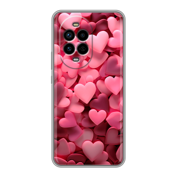 Силиконовый чехол на Huawei Nova 13 Pro с принтом розовые сердечки Силиконовый чехол на Huawei Nova 13 Pro с принтом розовые сердечки