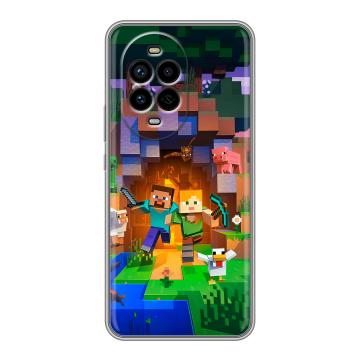 Силиконовый чехол на Huawei Nova 13 Pro с принтом Майнкрафт Minecraft