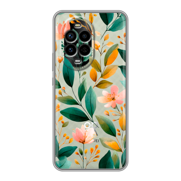 Силиконовый чехол на Huawei Nova 13 Pro с принтом Цветы паттерн Силиконовый чехол на Huawei Nova 13 Pro с принтом Цветы паттерн