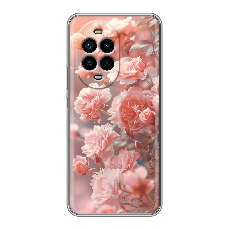 Силиконовый чехол на Huawei Nova 13 Pro с принтом Розовые розы Силиконовый чехол на Huawei Nova 13 Pro с принтом Розовые розы