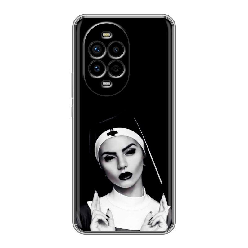 Силиконовый чехол на Huawei Nova 13 Pro с принтом монашка Силиконовый чехол на Huawei Nova 13 Pro с принтом монашка