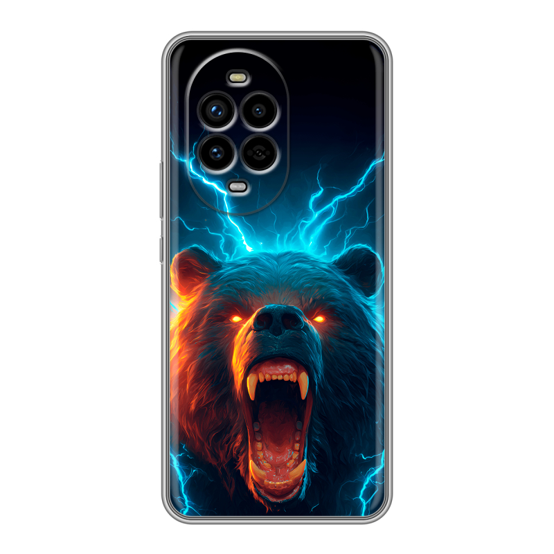 Силиконовый чехол на Huawei Nova 13 Pro с принтом Медведь Силиконовый чехол на Huawei Nova 13 Pro с принтом Медведь