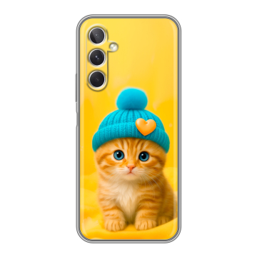 Силиконовый чехол на Samsung Galaxy A26 5g с принтом Котенок в шапке