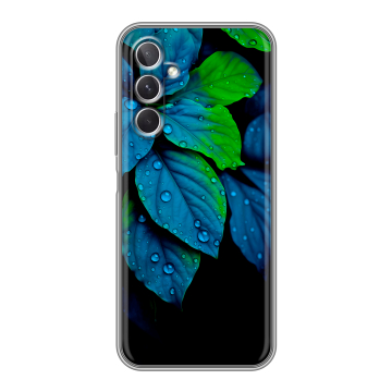 Силиконовый чехол на Samsung Galaxy A26 5g с принтом Листья и роса