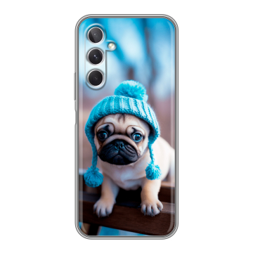 Силиконовый чехол на Samsung Galaxy A26 5g с принтом Мопс в шапке