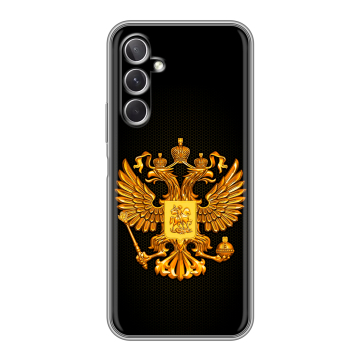 Силиконовый чехол на Samsung Galaxy A26 5g с принтом Герб России желтый