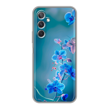 Силиконовый чехол на Samsung Galaxy A26 5g с принтом Голубые цветы