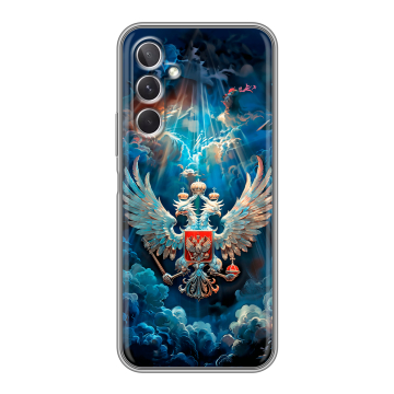 Силиконовый чехол на Samsung Galaxy A26 5g с принтом Герб флаг России