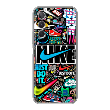 Силиконовый чехол на Samsung Galaxy A26 5g с принтом найк nike черный Силиконовый чехол на Samsung Galaxy A26 5g с принтом найк nike черный