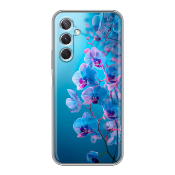 Силиконовый чехол на Samsung Galaxy A26 5g с принтом голубые орхидеи Силиконовый чехол на Samsung Galaxy A26 5g с принтом голубые орхидеи