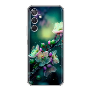 Силиконовый чехол на Samsung Galaxy A26 5g с принтом Цветы и мрамор Силиконовый чехол на Samsung Galaxy A26 5g с принтом Цветы и мрамор