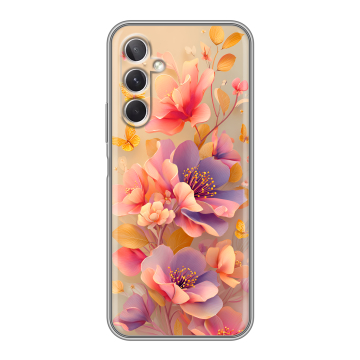 Силиконовый чехол на Samsung Galaxy A26 5g с принтом Цветы и бабочки