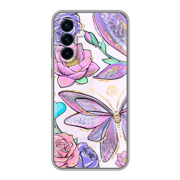 Силиконовый чехол на Samsung Galaxy A56 с принтом Бабочки и цветы Силиконовый чехол на Samsung Galaxy A56 с принтом Бабочки и цветы