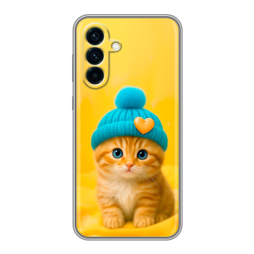 Силиконовый чехол на Samsung Galaxy A56 с принтом Котенок в шапке Силиконовый чехол на Samsung Galaxy A56 с принтом Котенок в шапке