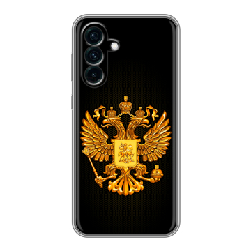 Силиконовый чехол на Samsung Galaxy A56 с принтом Герб России желтый