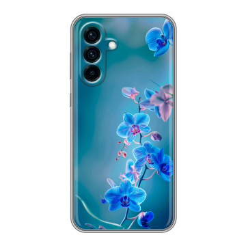 Силиконовый чехол на Samsung Galaxy A56 с принтом Голубые цветы