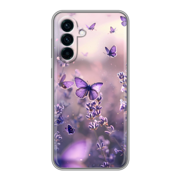 Силиконовый чехол на Samsung Galaxy A56 с принтом бабочки и лаванда