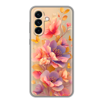 Силиконовый чехол на Samsung Galaxy A56 с принтом Цветы и бабочки Силиконовый чехол на Samsung Galaxy A56 с принтом Цветы и бабочки
