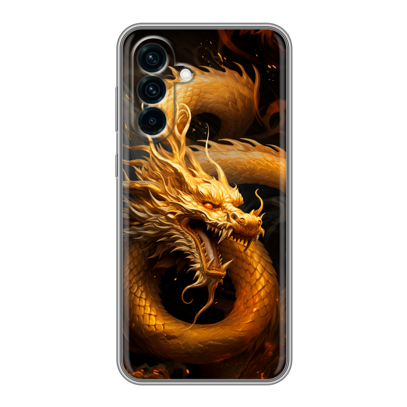 Силиконовый чехол на Samsung Galaxy A56 5g с принтом Золотой дракон Силиконовый чехол на Samsung Galaxy A56 5g с принтом Золотой дракон