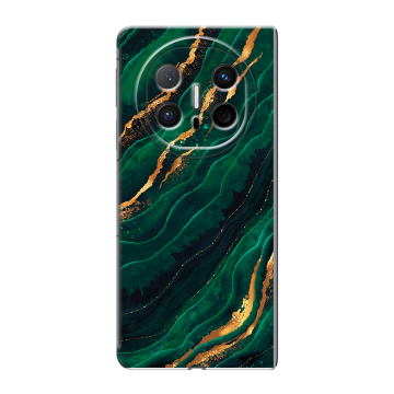 Пластиковый чехол на Huawei Mate X6 с принтом Мрамор зеленое золото Пластиковый чехол на Huawei Mate X6 с принтом Мрамор зеленое золото
